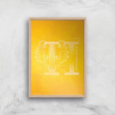 Harry Potter Hufflepuff Giclee Art Print - A2 - Wooden Frame