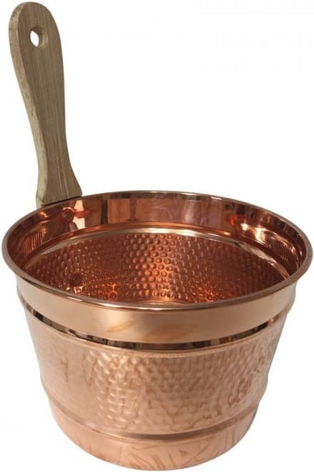 Opgietemmer van Koper met Houten Handvat voor de Sauna