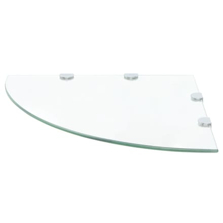 vidaXL - Hoekschappen - 2 - st - met - chromen - dragers - 45x45 - cm - glas - transparant