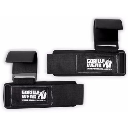 Gorilla Wear Weight Lifting Hooks - Zwart / Wit
