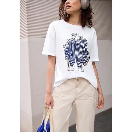 Shirt met ronde hals en frontprint