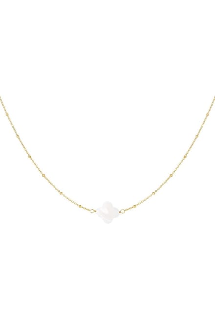 Quya- Yehwang-stainless steel goude ketting met parel