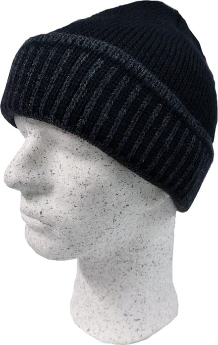 Gebreide Beanie Wintermuts – Zwart/Grijze Streep – Unisex - Onesize