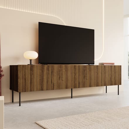 Meubella - TV-Meubel Tartagal - Donkerbruin eiken - 200 cm