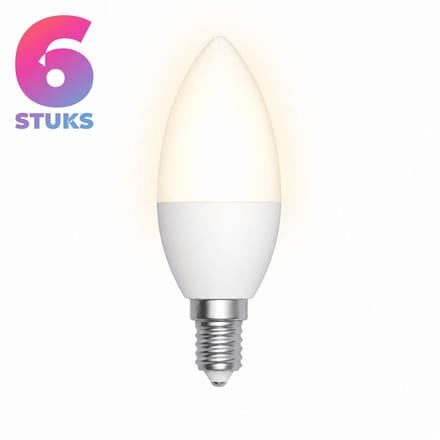 6x Kaarslamp Led-lamp E14 - 5W - Warm Wit Licht (2700K) - 475 lm - 10 jaar - Niet Dimbaar