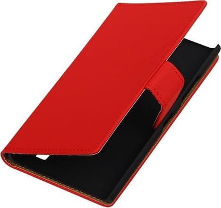 Nokia Lumia 735  Book Case Effen Rood Hoesje