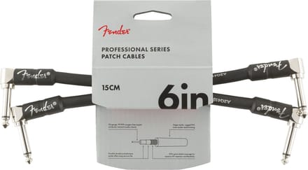 Fender Professional Patch Cable BLK 15 cm - Stereo patch kabel