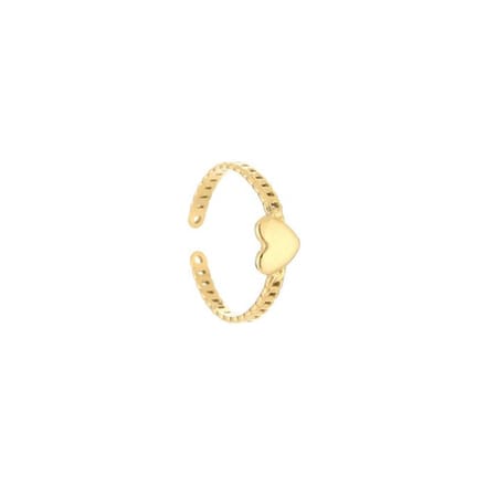 Bijoutheek JE12846 Ring Chain Hart Goud (One Size)