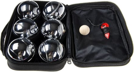 Jeu de Boules set 6 ballen - metaal - diameter 7,2 cm inclusief tas