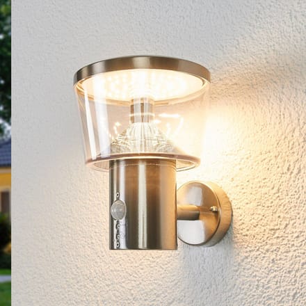 Lindby LED buiten wandlamp Antje, bewegingsmelder, IP44