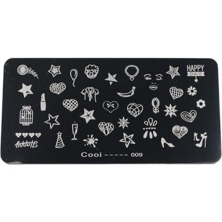 RVS Rechthoekige Nail Art Stempelplaat DIY Manicure Print Afbeelding Sjabloon (#9) gray