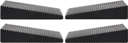 Benson Deurstopper - 4x - zwart - driehoek - rubber - 7 x 6 x 1,6 cm - deurwig