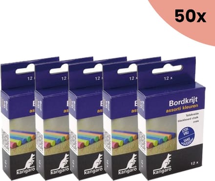 50x KTC Bordkrijt stofvrij assorti 12 stuks