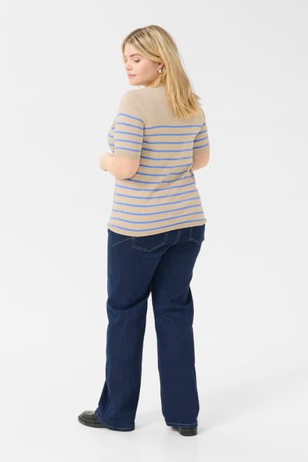 Gestreept dames-T-shirt KAFFE Curve Lizzy