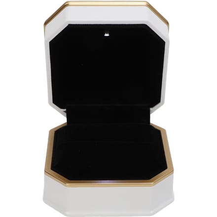 LED Licht Ringdoos Display Elegante Luxe Fluwelen Ringdoos voor Valentijnsdag Wit white