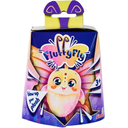 Simba Fluffyfly knuffel - Magische opblaasvlinder met regenboogogen - 30cm spanwijdte