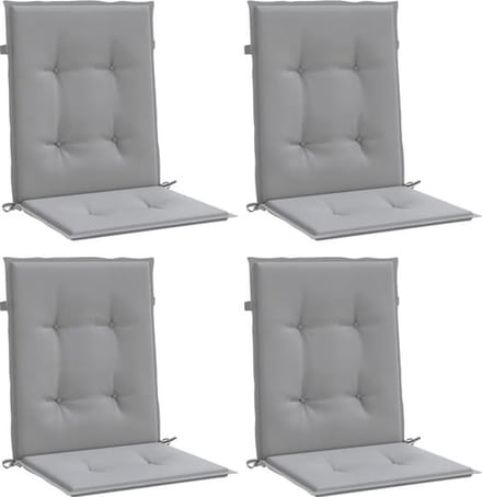 Tuinstoelkussen Lage Rug - Set van 4 - Stof - Antraciet