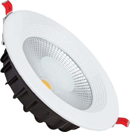 LED Downlight - Inbouw Rond 30W - Helder/Koud Wit 6400K - Mat Wit Aluminium - Ø225mm