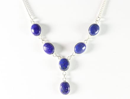 Fijne zilveren ketting met lapis lazuli