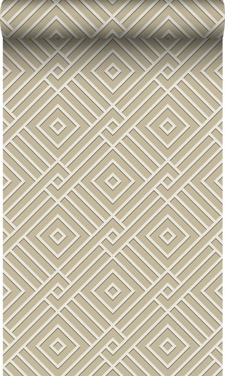 Origin Wallcoverings behang 3D grafisch motief beige - 50 x 900 cm - 347978