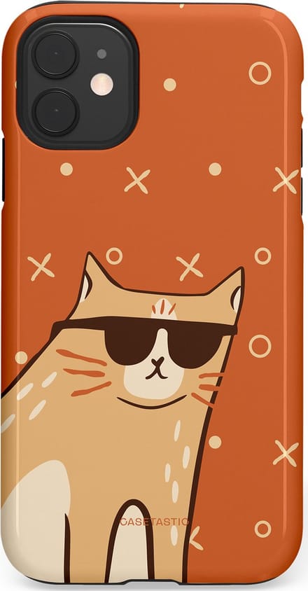 Casetastic hoesje geschikt voor Apple iPhone 11 - Dubbellaagse bescherming - CoolCat - Fashion Case - Terracotta Crème