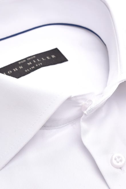 John Miller Overhemd Slim Uni Non Iron Wit / male