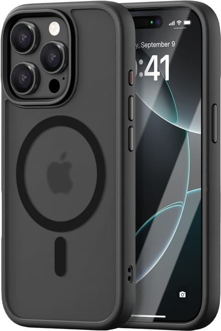 iDenn hoesje voor iPhone 13 Pro Max Mat Transparant Zwart geschikt voor MagSafe