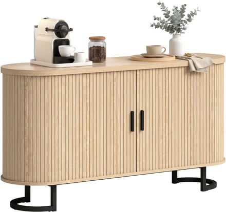HOMCOM Dressoir - Spaanplaat, MDF - 140 x 40 x 75 cm - Natuurlijk hout