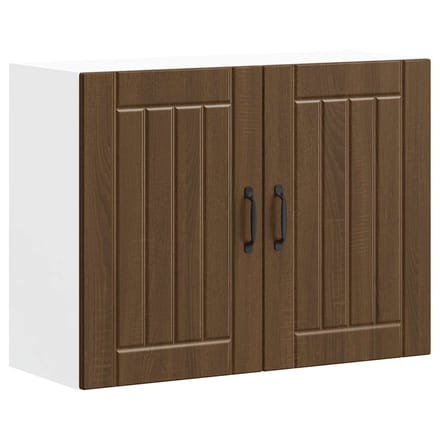vidaXL - Keukenbovenkast - Lucca - bewerkt - hout - bruin - eikenkleur