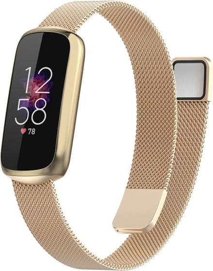 Milanees bandje - geschikt voor Fitbit Luxe - champagne