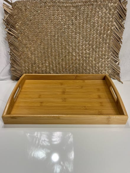 Homestar Decoratie - Bamboe Dienblad - Groot - 40 x 28cm - servies blad - Bamboe - Handvat met oor