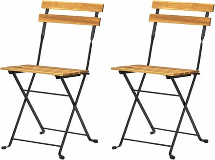 Tuinstoelen Hout - Klapstoelen Eettafel - Buiten Zitten - Inklapbaar - 40 x 46 x 85 cm - Bruin