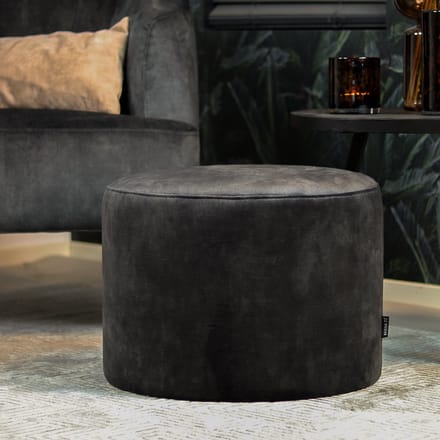Bronx71® Velvet poef Beau antraciet