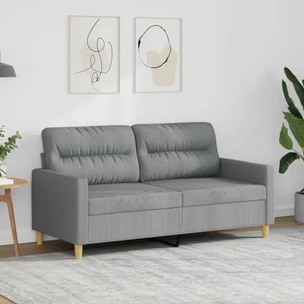 vidaXL - Tweezitsbank - 140 - cm - stof - lichtgrijs