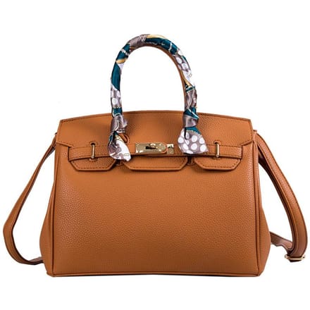 2020 serrure sac à main mode litchi modèle unique épaule diagonale platine 30cm*15cm*24cm marron clair