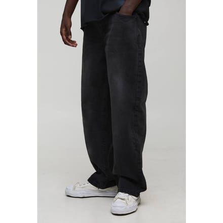 Relaxte Rigid Gewassen Jeans | Washed Black | Size 36R