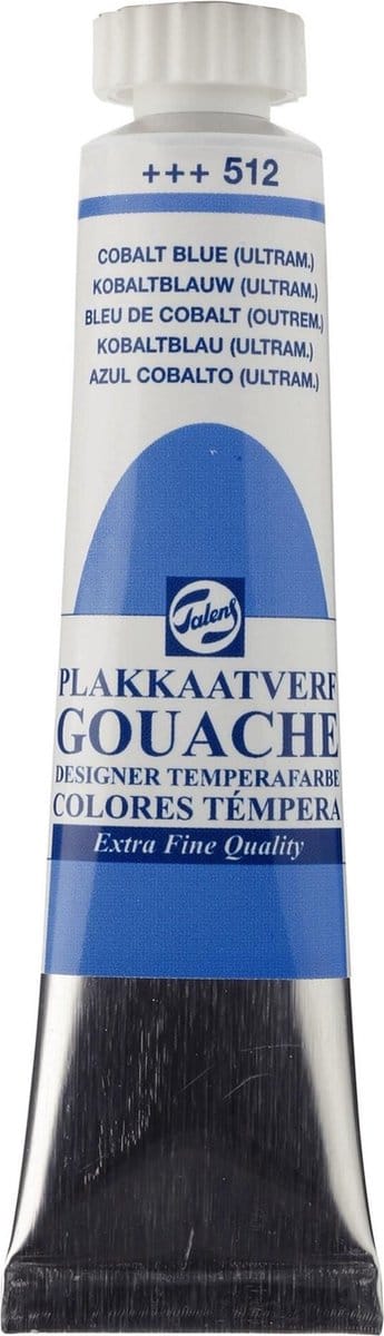 Plakkaatverf - 512 Kobaltblauw Ultramarijn - Gouache extra fine - Talens - 20 ml