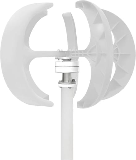 Windturbine Generator - Verticale Windmolen - Energie Opwekken - 5 Bladen Nylon Vezel - 600 Watt 24 Volt - Wit