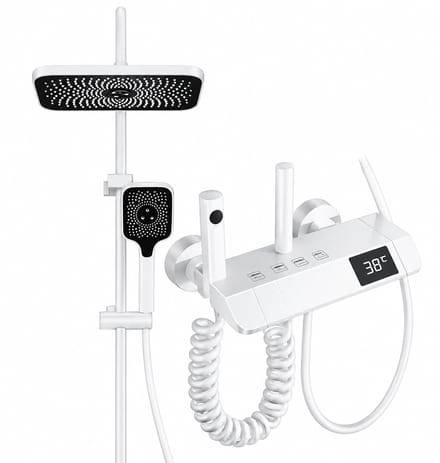 Innovastore Douchesysteem - Doucheset - Regendouche - Handdouche - Thermostaatkraan - Verstelbaar - Digitale display - Wit