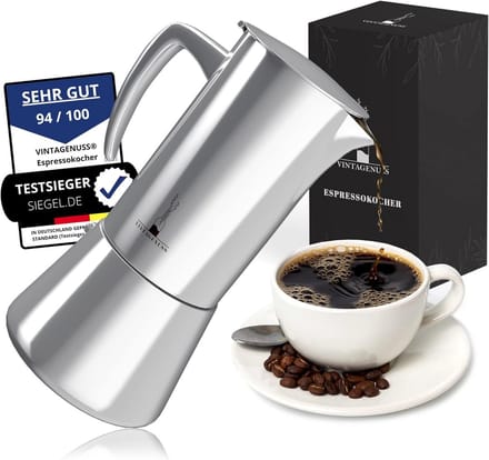 Inductie Espresso Maker van Roestvrij Staal voor 6 Kopjes - Ideaal voor Camping