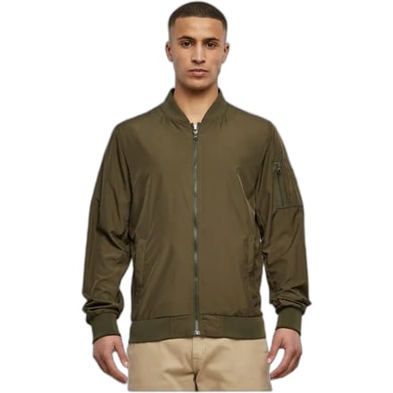 Build your Brand Nylon Bomber Jacket BY045 - Dark Olive - M
