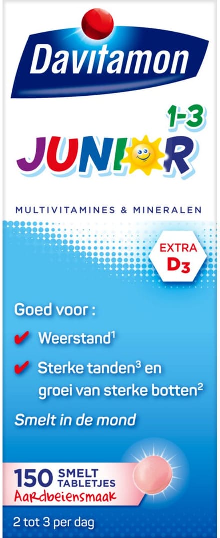Davitamon Junior 1+ Multivitamines en Mineralen - 4 x 150 tabletten - Voordeelverpakking