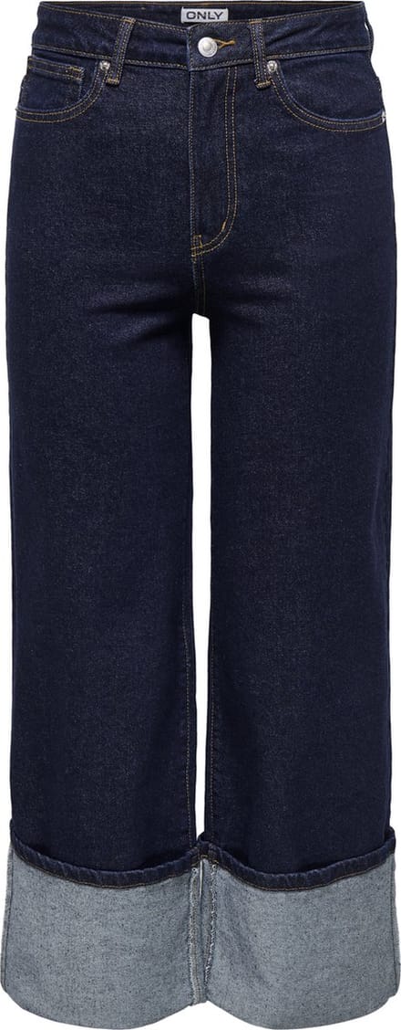 ONLY - ONLMADISON HW WIDE FOLD UP CROP DNM MAE - Dames - Jeans