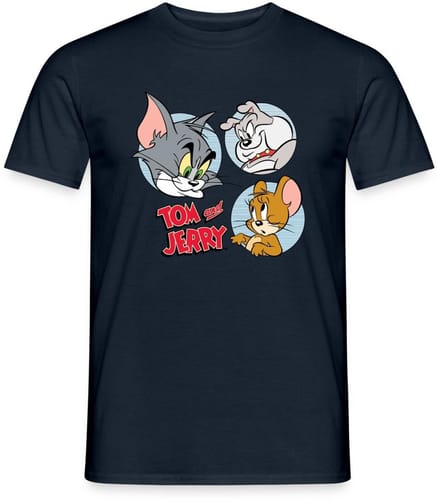 Tom En Jerry Met Hond Spike T-Shirt Heren