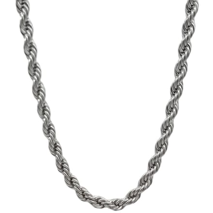 Heren ketting rope koord schakel - premium staal - B 6 mm - L 65 cm