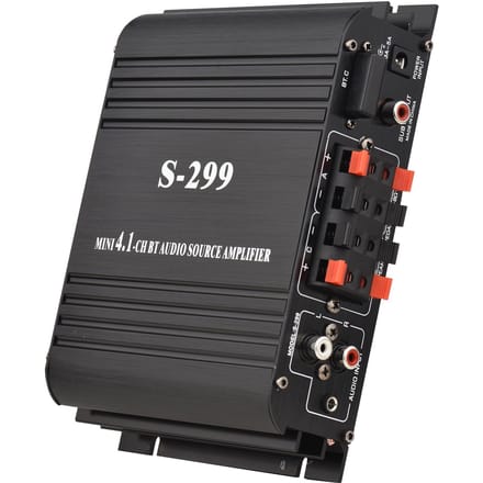 S-299 Mini 4.1 amplificateur de puissance Audio BT Portable voiture et maison double usage 4*40W télécommande amplificateur Audio US Plug black