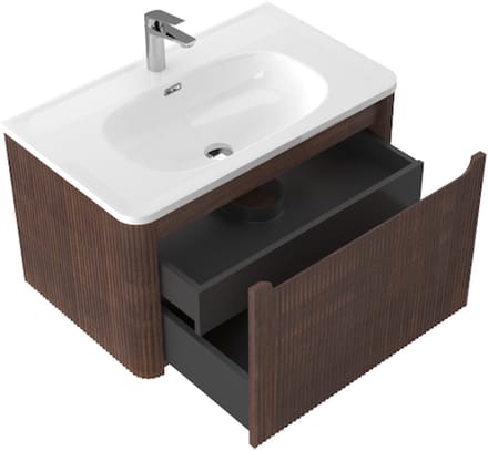 LINEA UNO - Sano 80 - Walnoot - Badmeubel - - 301737