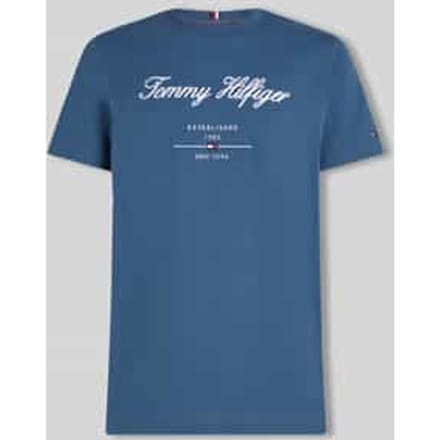 Tommy Hilfiger Script Logo Tee Aegean Sea Taglia: M | Magliette basic Outlet | Uomo
