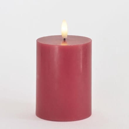 Sirius Sille LED Kaars Stompkaars - Ø 7,5cm x H 10cm - Rose Plum - Roze