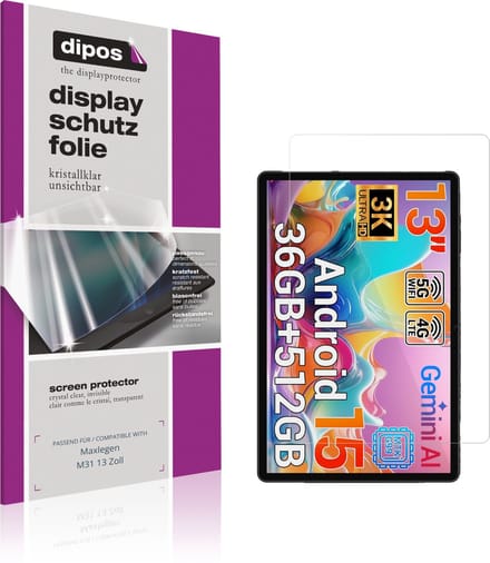 dipos – 2x Beschermfolie geschikt voor Maxlegen M31 13 Zoll | Krasbestendige & heldere Screenprotector Ultra-Thin